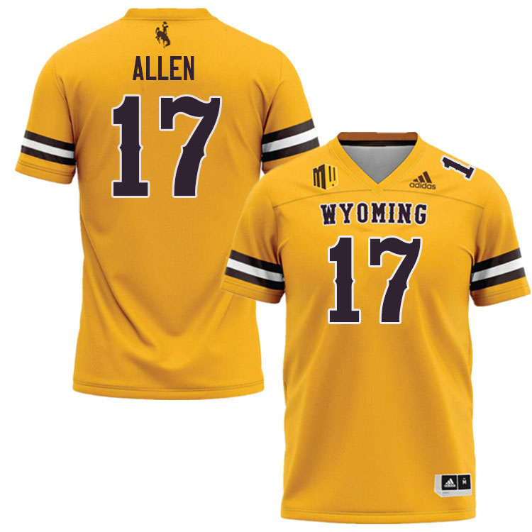 Wyoming Cowboys #17 Josh Allen College Football Jerseys Stitched Sale-Gold